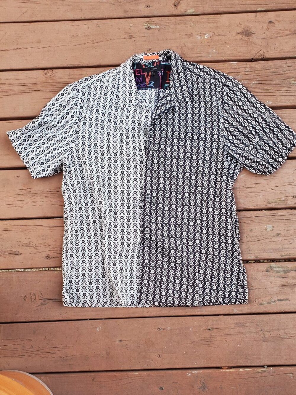 Ted Baker London Two Tone Button Up Shirt - Size L (Ted Size 4)